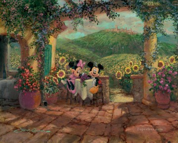 mikey and minnie Tuscan Love cartoon for kids Oil Paintings